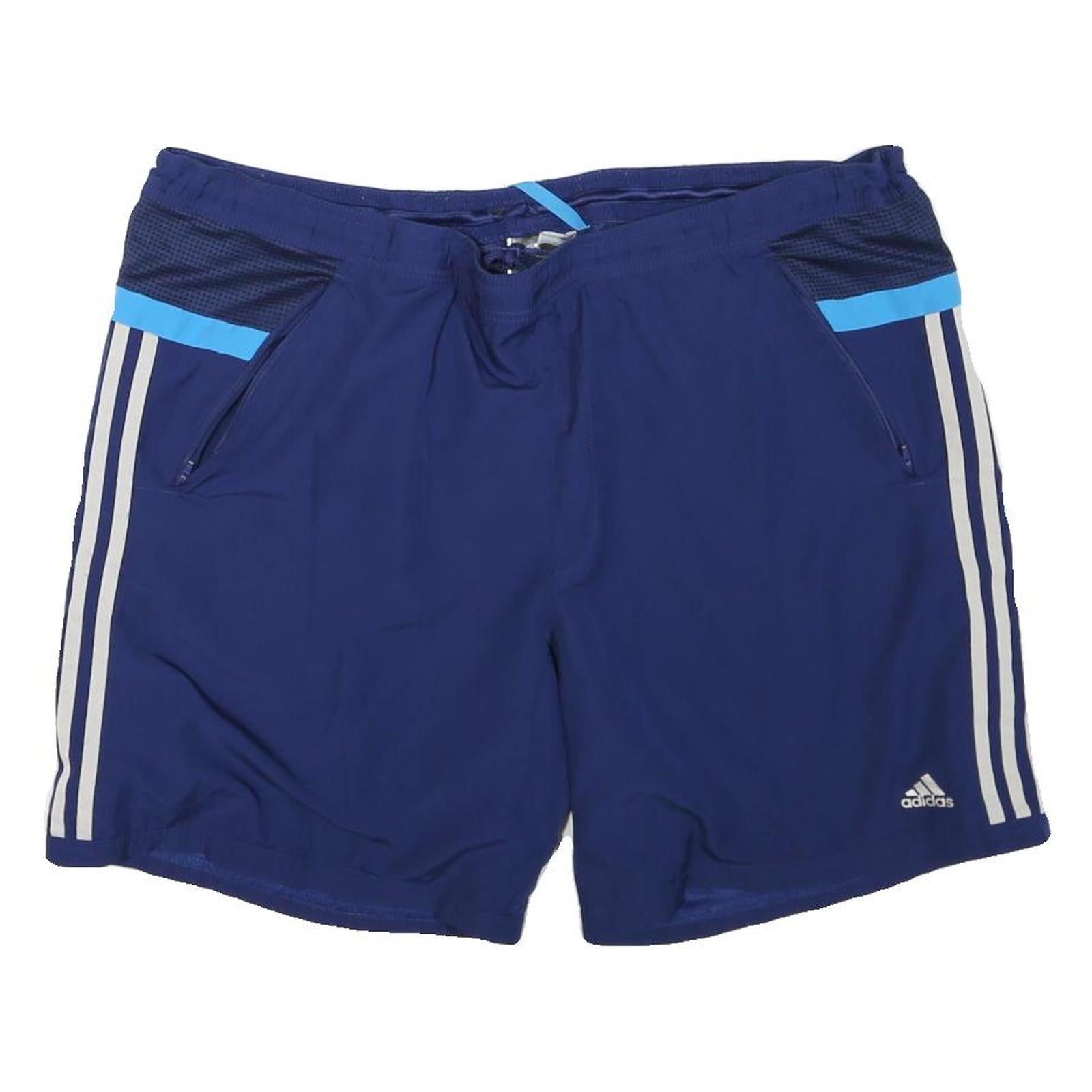 ADIDAS Mens Shorts Blue XL W42 Sports Casual Polyester Blend