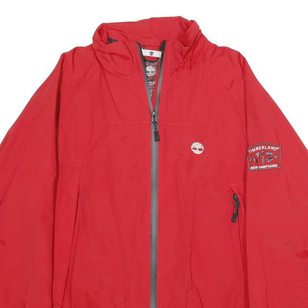 TIMBERLAND Mens Red Nylon Zip Jacket M Outdoor Casual Lightweight
