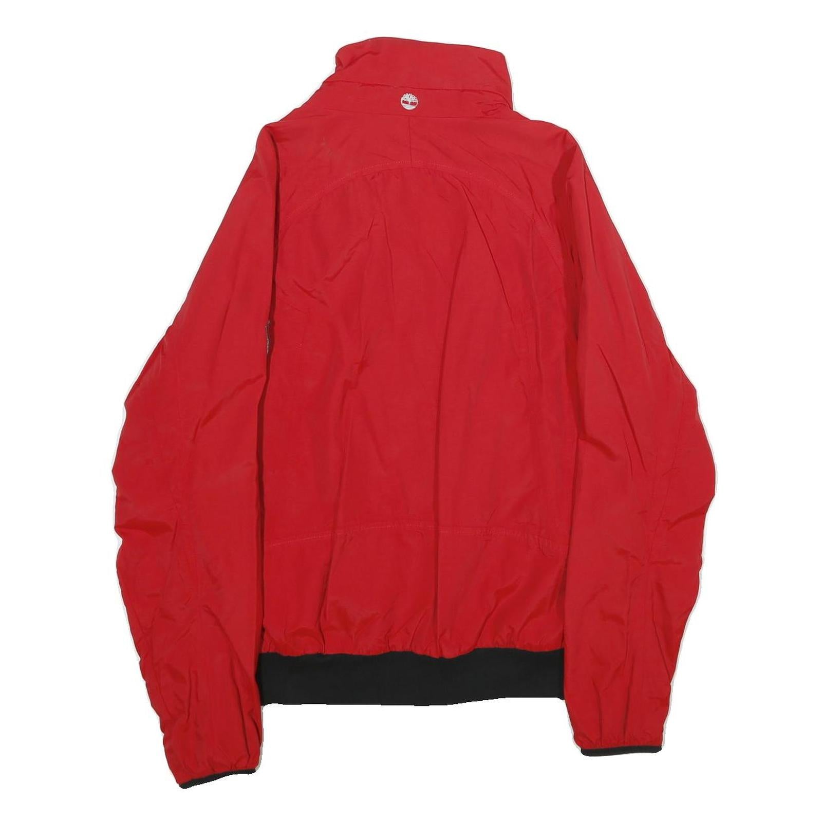 TIMBERLAND Mens Red Nylon Zip Jacket M Outdoor Casual Lightweight