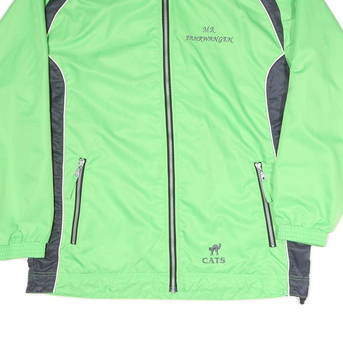 CATS Mens Green & Grey Lightweight Sport Jacket L Polyester Blend Zip Plain