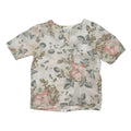 EN NEDI BY ROBERTO NALDI Womens Cream & Pink Floral Blouse Short Sleeve Round