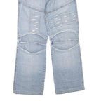 Mens Light Blue Regular Fit Cotton Blend Light Wash Jeans W36 L30 Patchwork