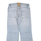 Mens Light Blue Regular Fit Cotton Blend Light Wash Jeans W36 L30 Patchwork