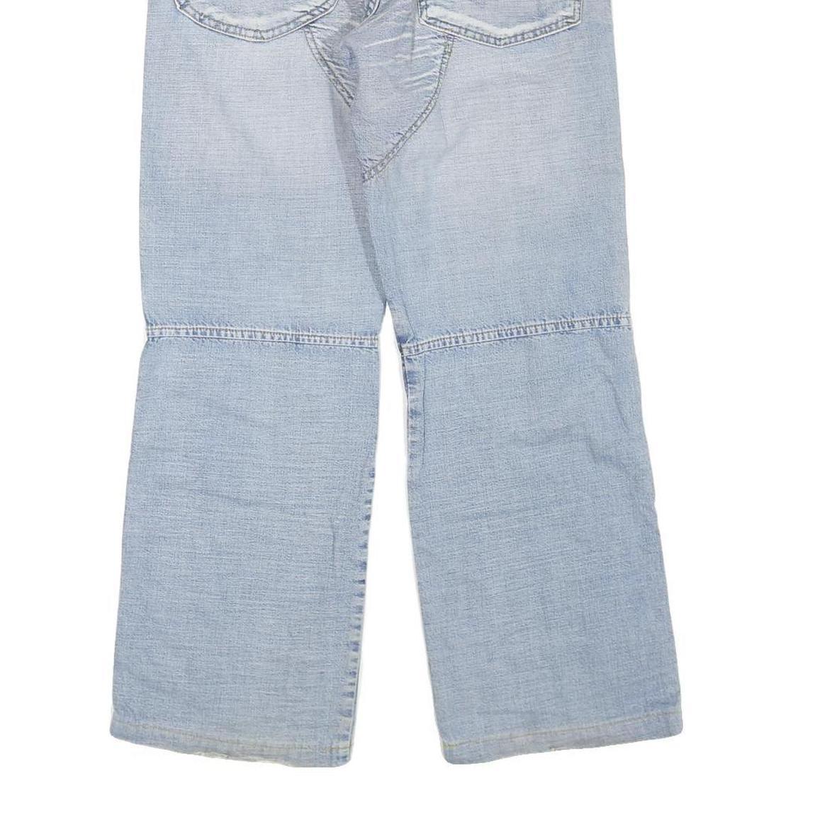 Mens Light Blue Regular Fit Cotton Blend Light Wash Jeans W36 L30 Patchwork