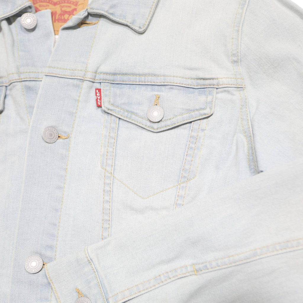 LEVI'S Boys Blue Denim Jacket 12-13Y Cotton Blend Button Closure Classic Fit