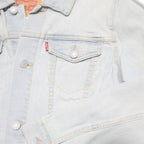 LEVI'S Boys Blue Denim Jacket 12-13Y Cotton Blend Button Closure Classic Fit
