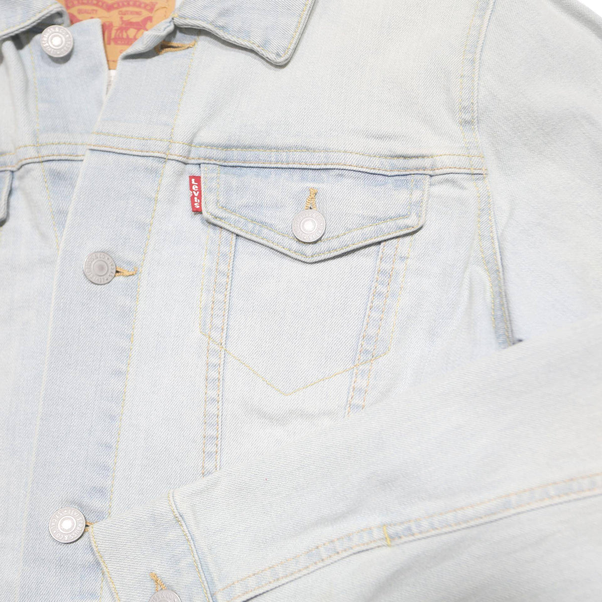 LEVI'S Boys Blue Denim Jacket 12-13Y Cotton Blend Button Closure Classic Fit