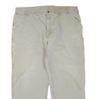 CARHARTT Mens Cotton Blend Beige Regular Fit Straight Leg Trousers W44 L27