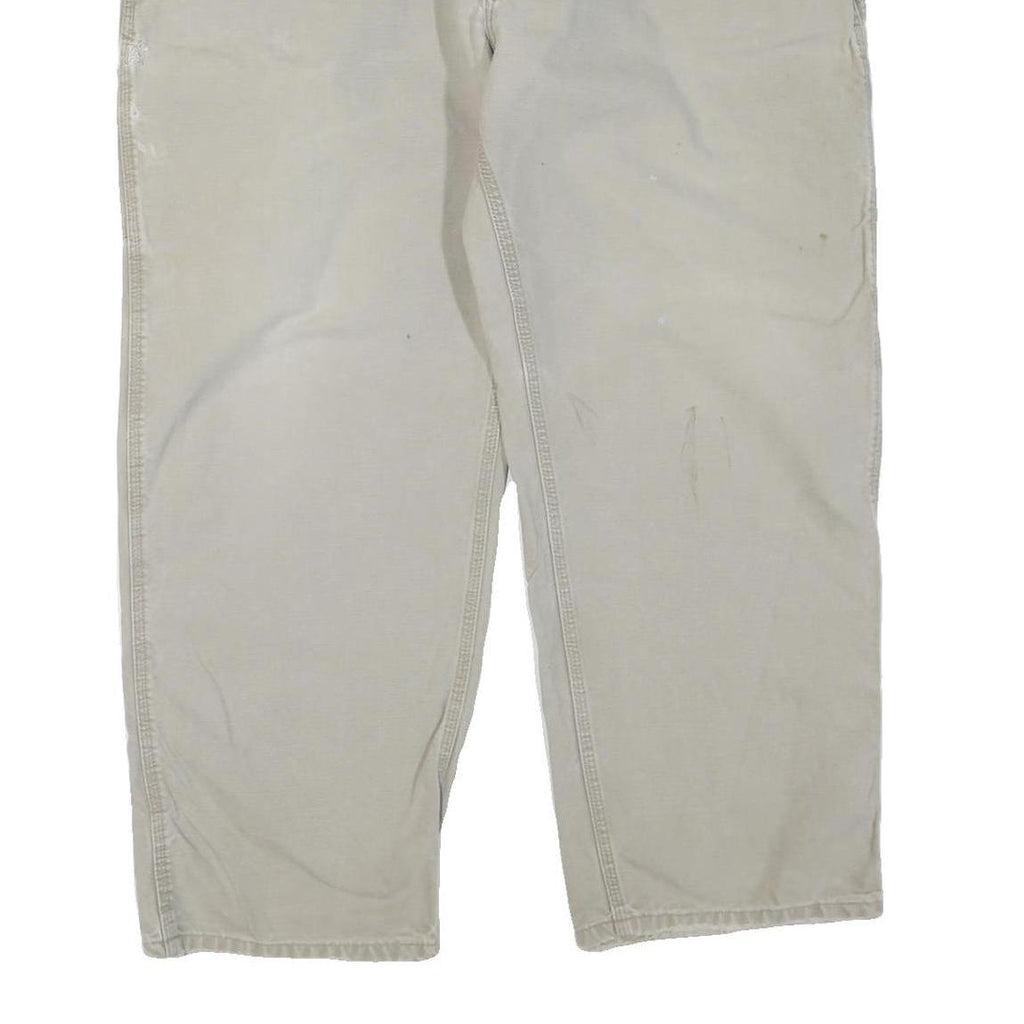 CARHARTT Mens Cotton Blend Beige Regular Fit Straight Leg Trousers W44 L27