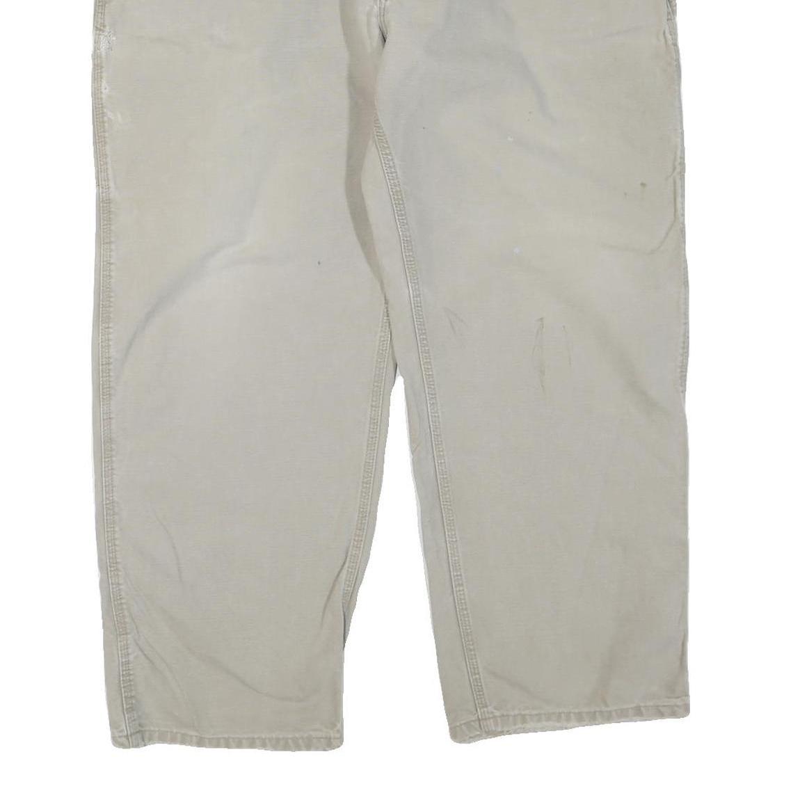 CARHARTT Mens Cotton Blend Beige Regular Fit Straight Leg Trousers W44 L27