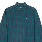 FARAH Modern Fit Mens Shirt Green Check Long Sleeve M