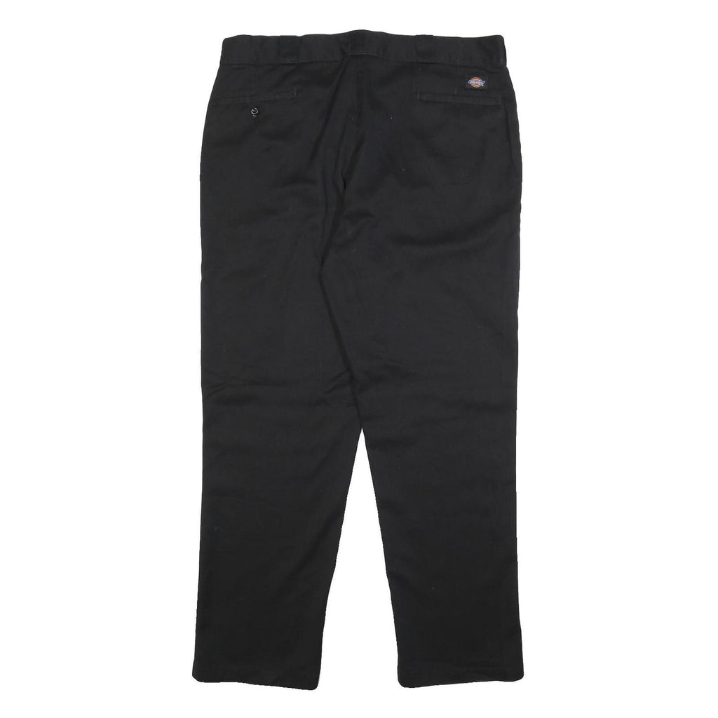 DICKIES Mens Cotton Blend Black Regular Fit Straight Leg Trousers W40 L32