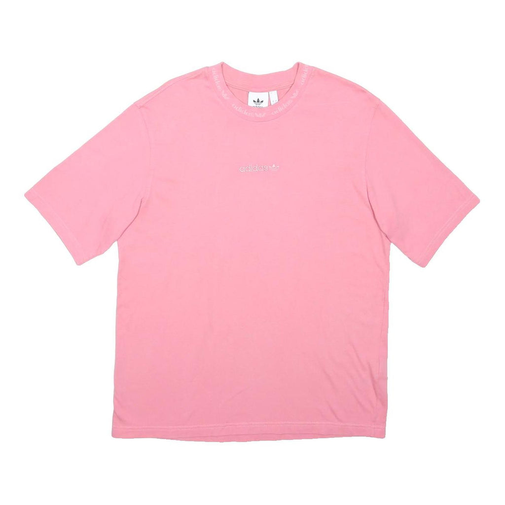 ADIDAS ORIGINALS Womens Pink Cotton Blend T-Shirt S Short Sleeve Crew Neck