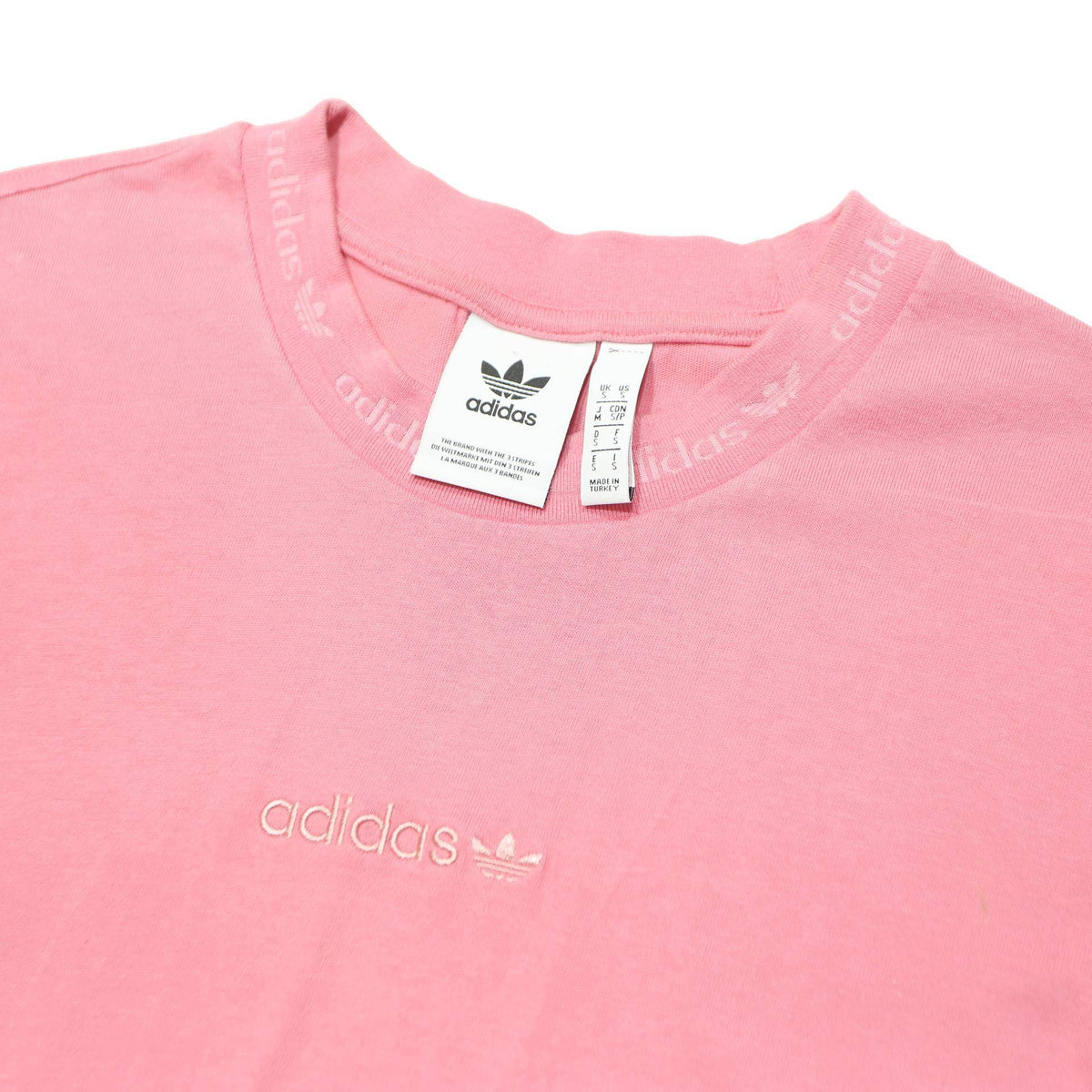 ADIDAS ORIGINALS Womens Pink Cotton Blend T-Shirt S Short Sleeve Crew Neck