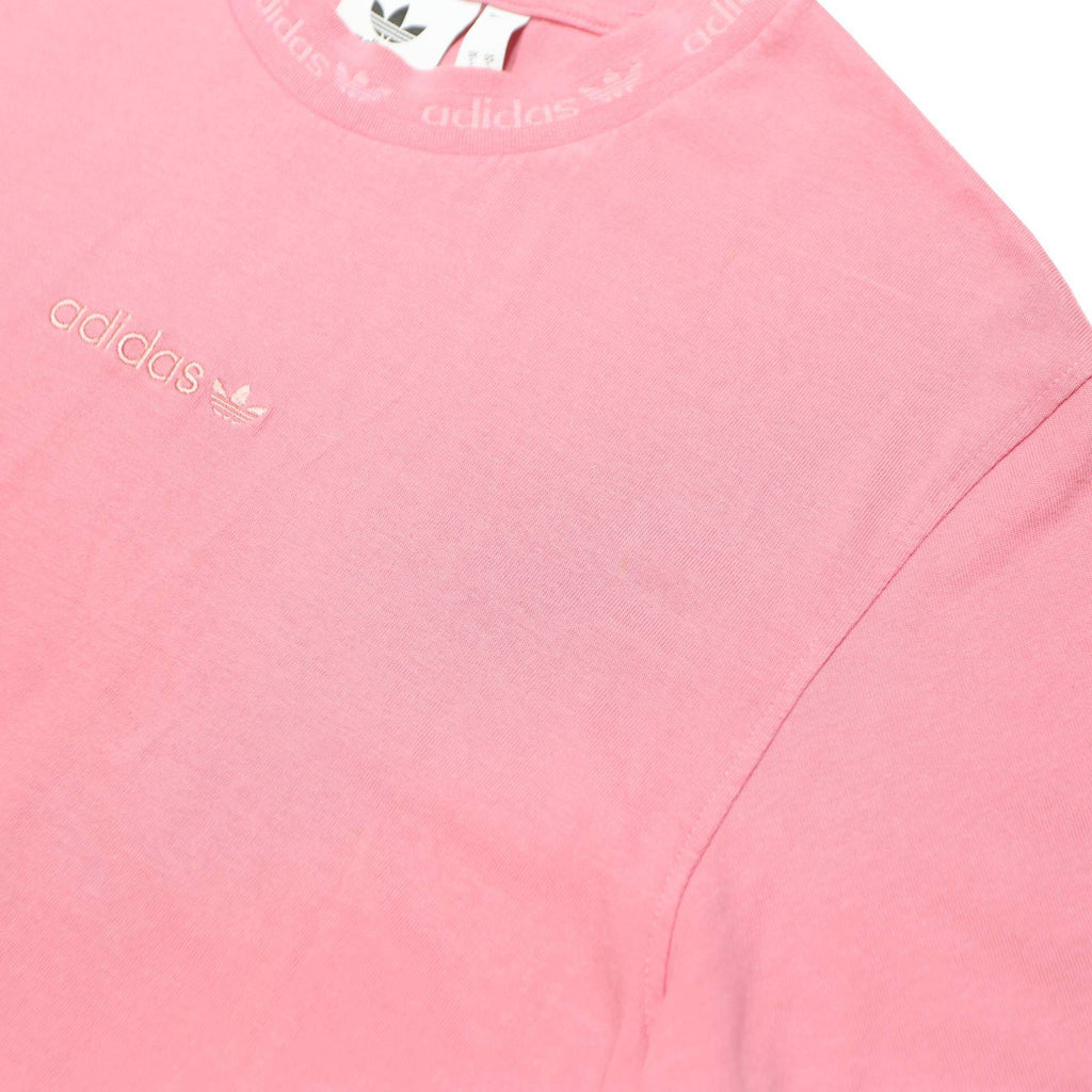 ADIDAS ORIGINALS Womens Pink Cotton Blend T-Shirt S Short Sleeve Crew Neck
