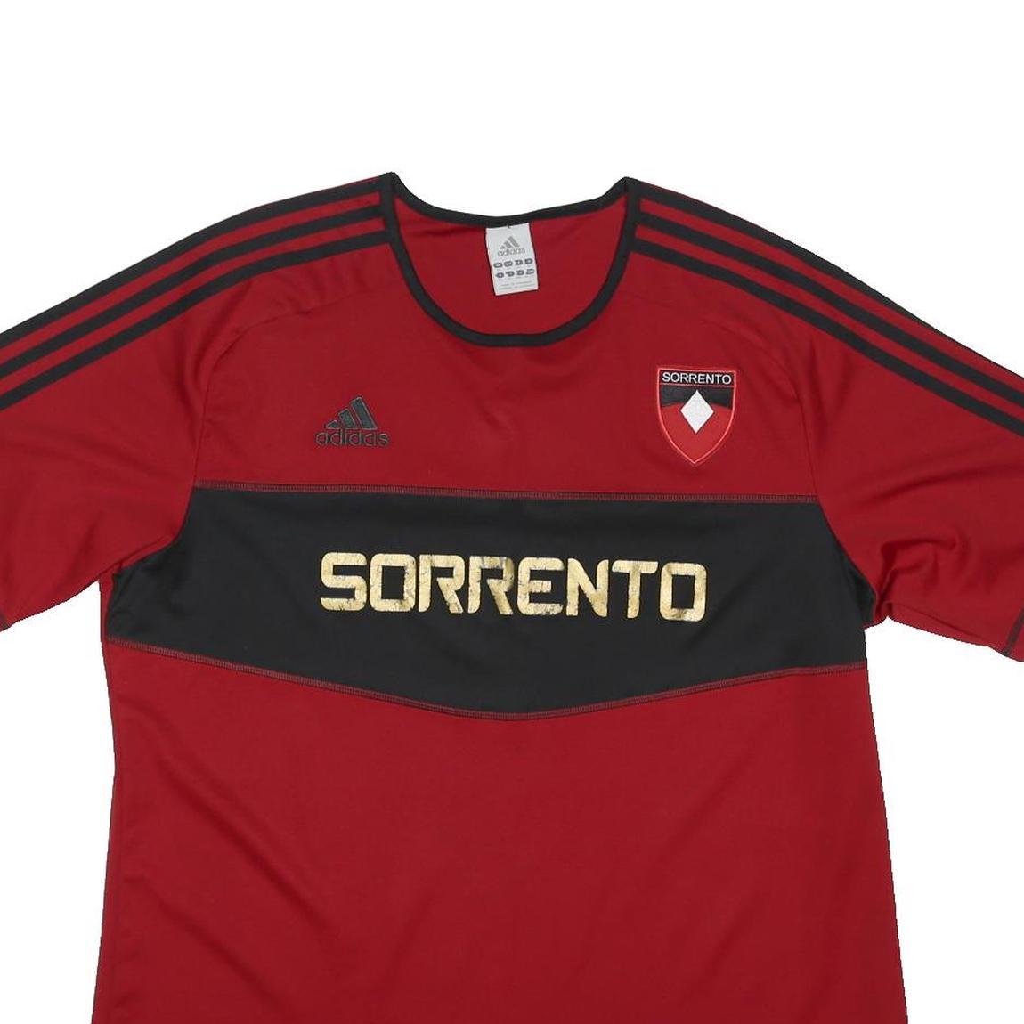 ADIDAS Mens Red & Black Sorrento Graphic T-Shirt XL Short Sleeve Crew Neck