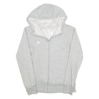 ADIDAS Womens Grey Hoodie Full Zip UK 8