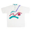 VAN HEUSEN Players GOLF Mens Polo Shirt White Crazy Pattern L