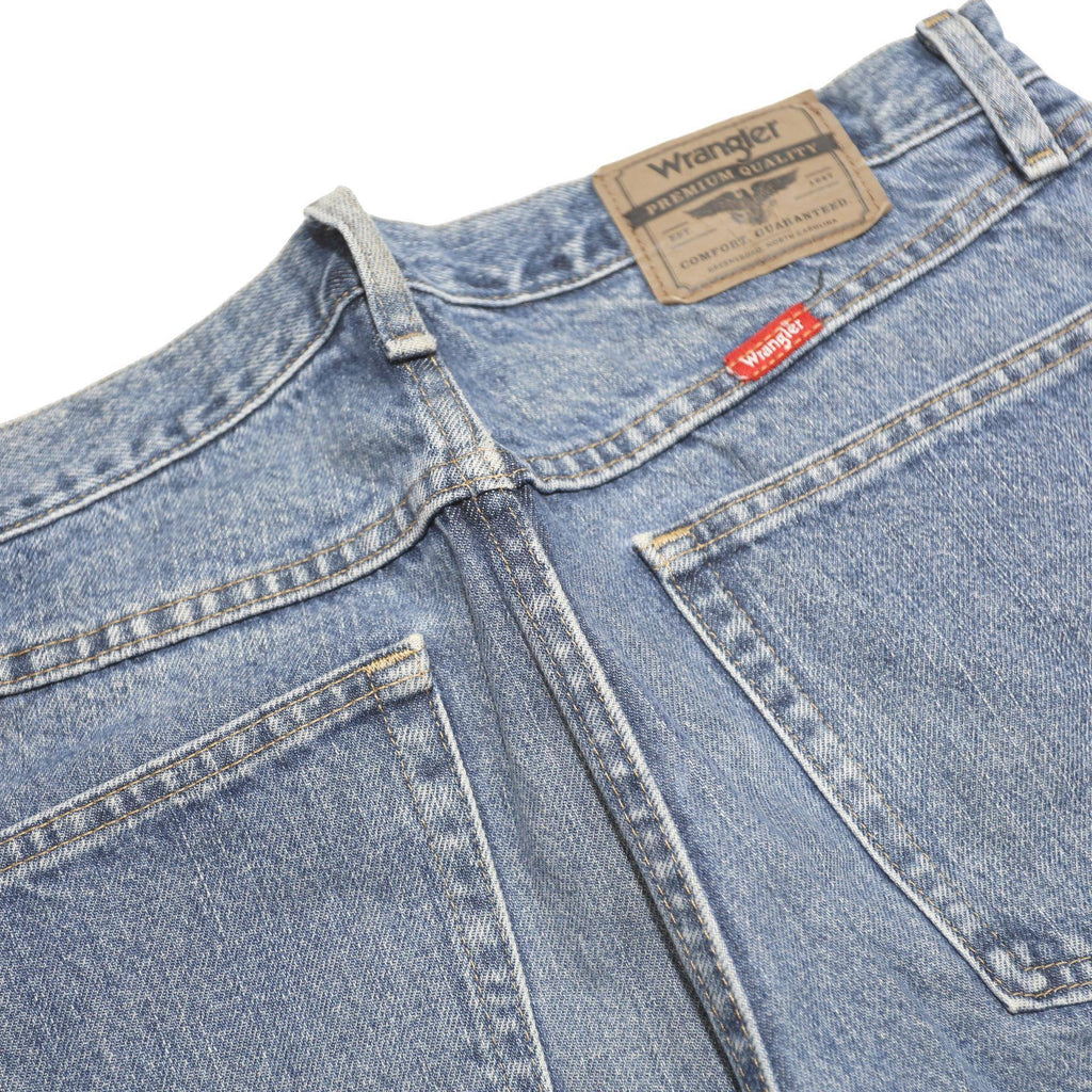 WRANGLER Mens Regular Fit Blue Denim Jeans W32 L32 Classic Cotton Zip Pockets