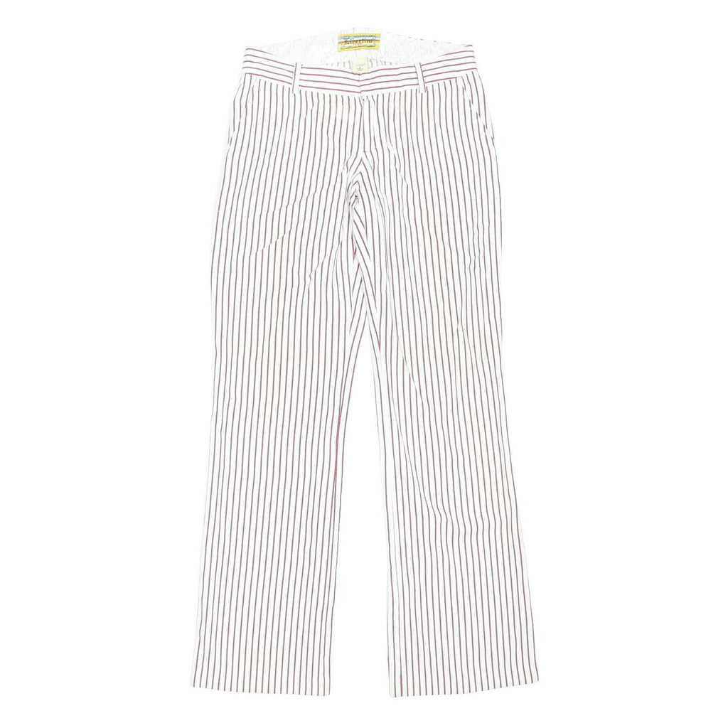 LIBERTINE BY TARGET Womens Cotton Blend White & Burgundy Pinstripe Regular Fit
