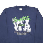 PORT & COMPANY Mens Navy Blue Seattle WA Crew Neck S Cotton Blend Sweatshirt