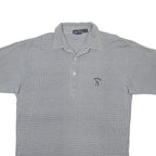 NAUTICA Mens Blue & White Checked Short Sleeve Polo Shirt M Cotton Casual