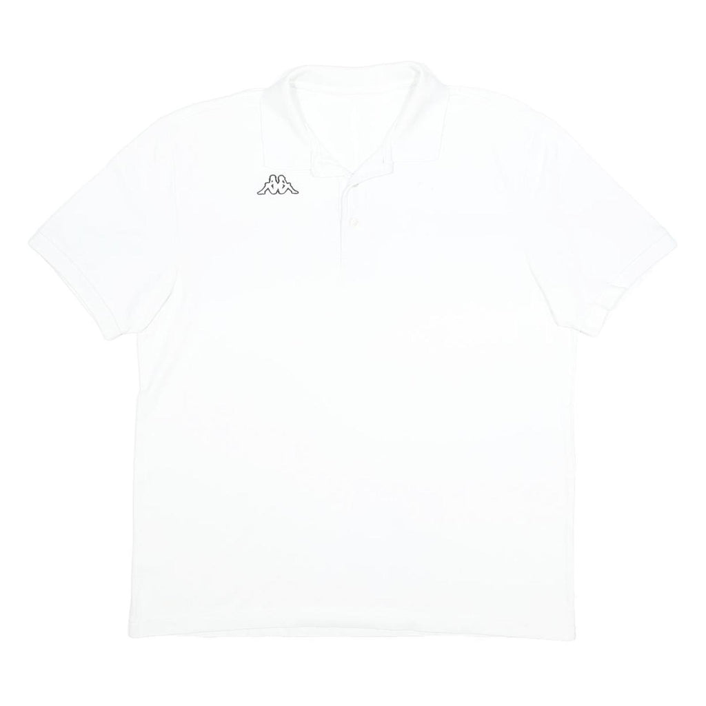 KAPPA Mens White Short Sleeve Plain XL Polo Shirt Cotton Blend Casual