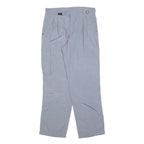 Womens Grey Polyester Blend Regular Fit Straight Leg Trousers W32 L32 Zip