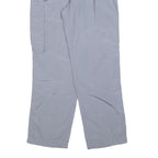 Womens Grey Polyester Blend Regular Fit Straight Leg Trousers W32 L32 Zip