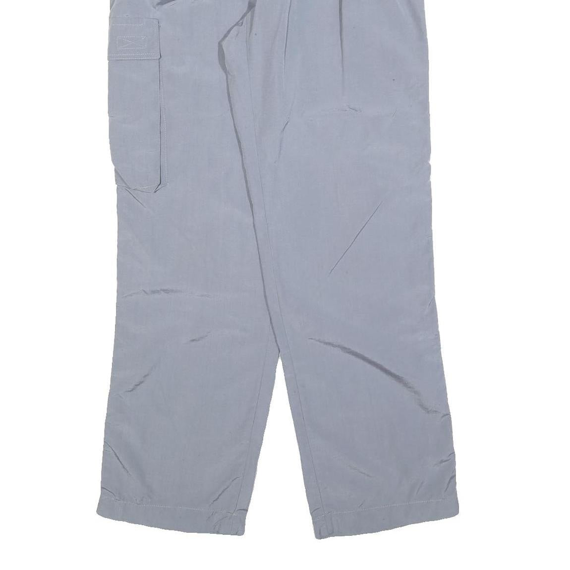 Womens Grey Polyester Blend Regular Fit Straight Leg Trousers W32 L32 Zip