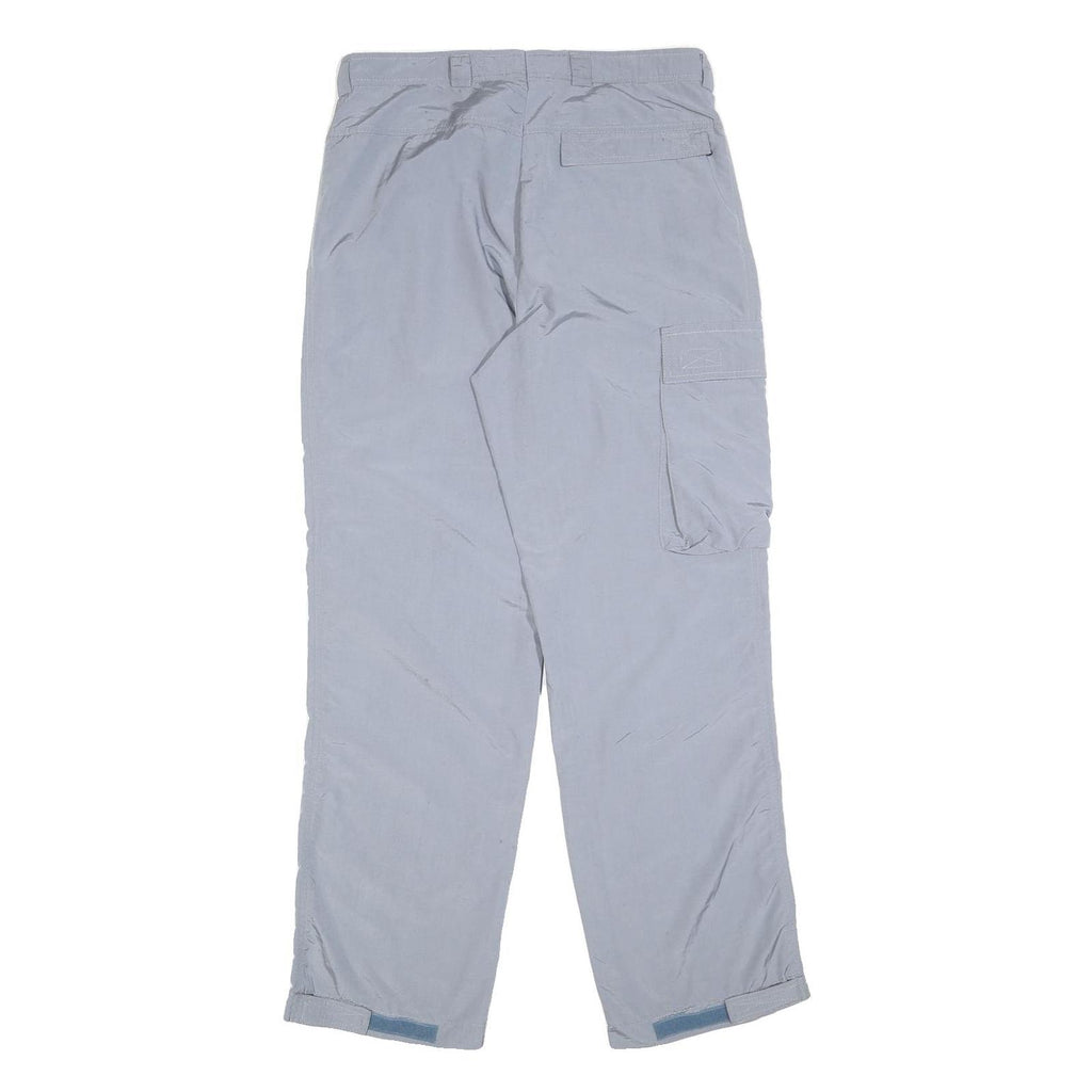 Womens Grey Polyester Blend Regular Fit Straight Leg Trousers W32 L32 Zip