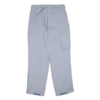 Womens Grey Polyester Blend Regular Fit Straight Leg Trousers W32 L32 Zip