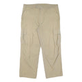 Mens Beige Polyester Blend Regular Fit Cargo Trousers W38 L28 Zip Closure