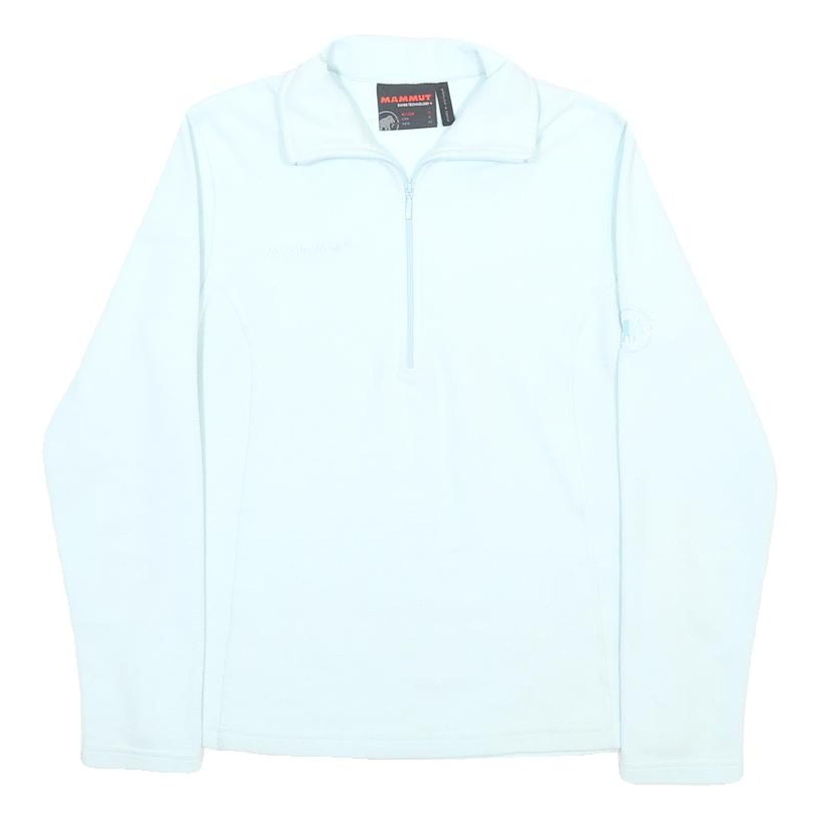 MAMMUT Womens White Plain Polyester Pullover Jumper S Outdoor Activewear