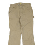 CARHARTT Womens Beige Cotton Blend Regular Fit Straight Trousers W28 L30