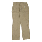 CARHARTT Womens Beige Cotton Blend Regular Fit Straight Trousers W28 L30