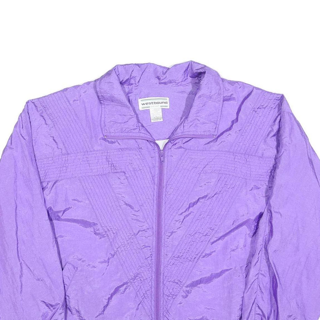 WESTBOUND Womens Purple Nylon Jacket L Lightweight Zip Fastening Relaxed Fit