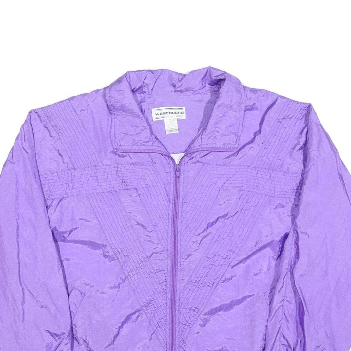 WESTBOUND Womens Purple Nylon Jacket L Lightweight Zip Fastening Relaxed Fit