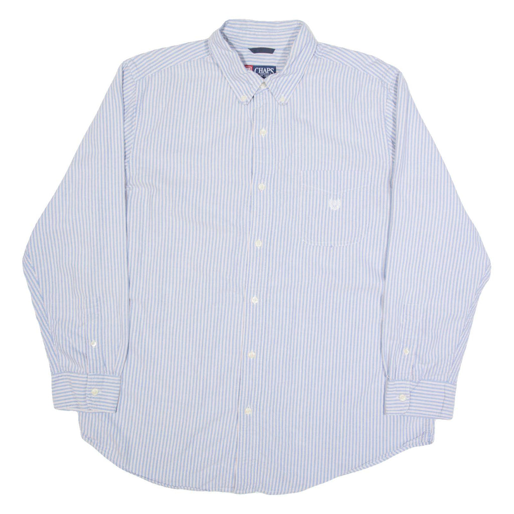 CHAPS Mens Shirt Blue Striped Long Sleeve XL