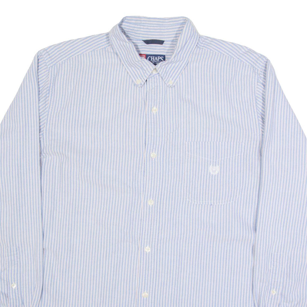 CHAPS Mens Shirt Blue Striped Long Sleeve XL