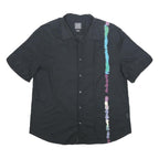 ARMANI EXCHANGE Mens Black Paint Stroke Print Shirt XL Casual Cotton Short