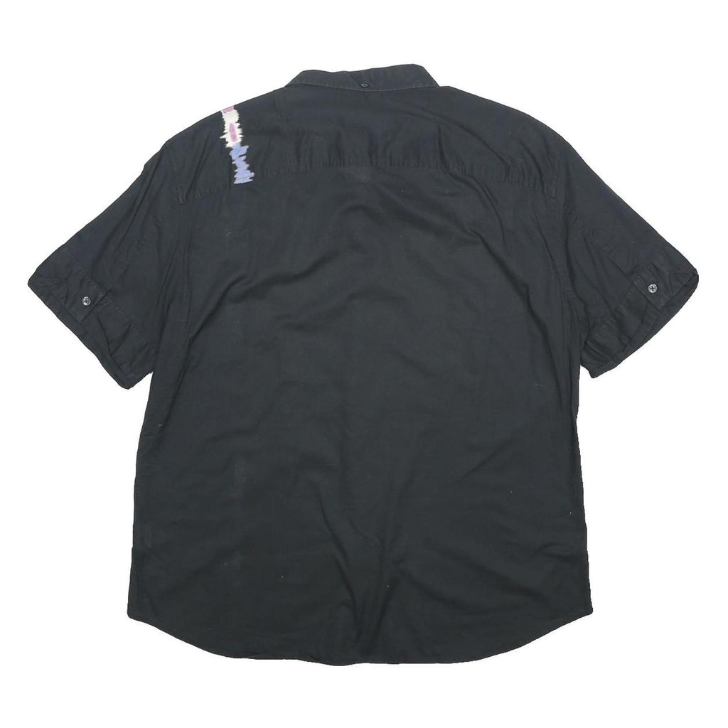ARMANI EXCHANGE Mens Black Paint Stroke Print Shirt XL Casual Cotton Short