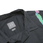 ARMANI EXCHANGE Mens Black Paint Stroke Print Shirt XL Casual Cotton Short