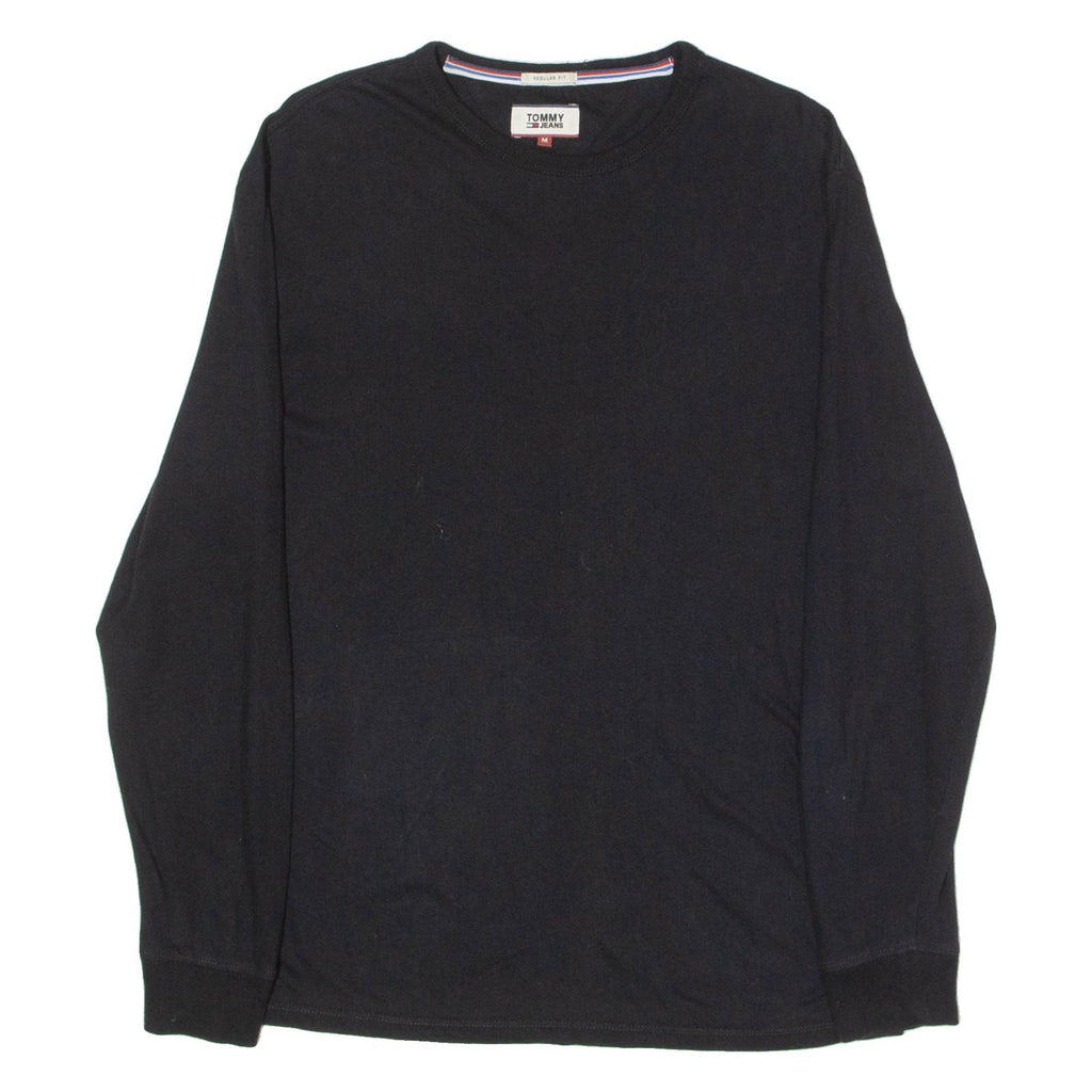 TOMMY HILFIGER Mens T-Shirt Black Long Sleeve Crew Neck M