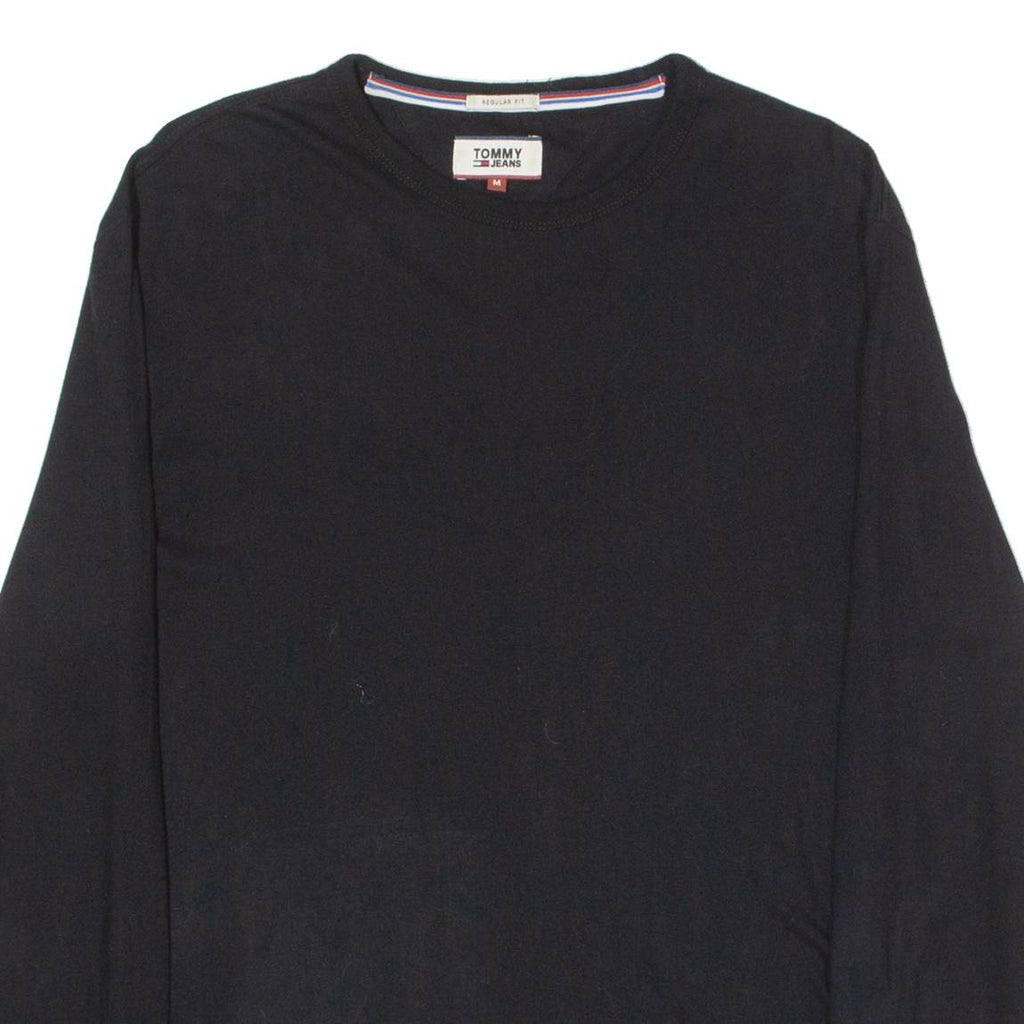 TOMMY HILFIGER Mens T-Shirt Black Long Sleeve Crew Neck M