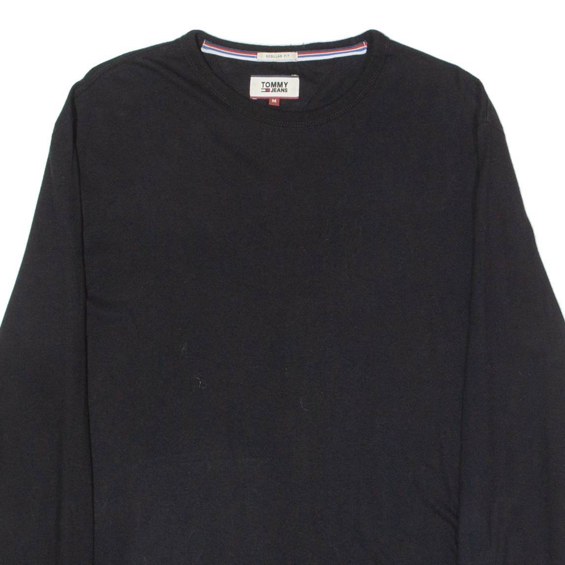 TOMMY HILFIGER Mens T-Shirt Black Long Sleeve Crew Neck M