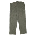 Mens Olive Relaxed Fit Cargo Trousers Cotton Blend W38 L30 Practical Zip Closure