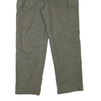 Mens Olive Relaxed Fit Cargo Trousers Cotton Blend W38 L30 Practical Zip Closure