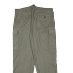 Mens Olive Relaxed Fit Cargo Trousers Cotton Blend W38 L30 Practical Zip Closure