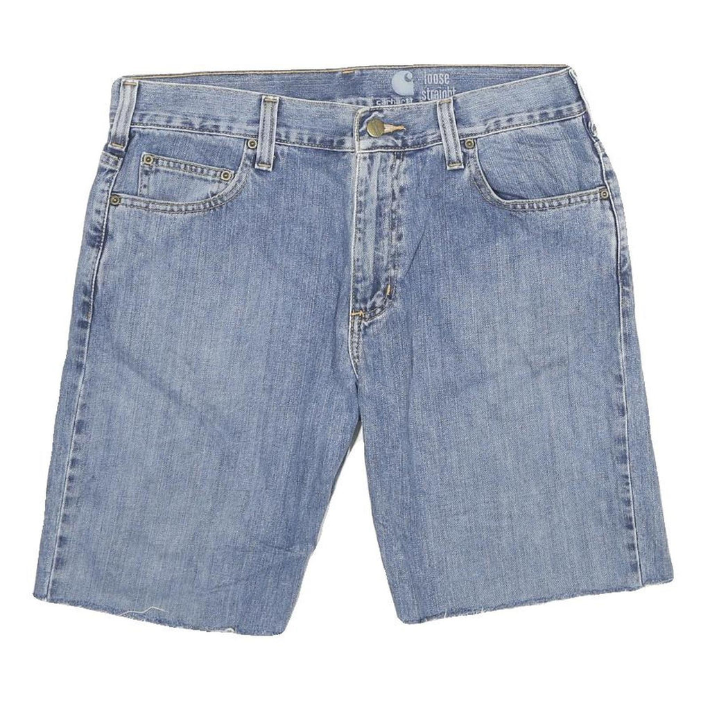 CARHARTT Mens Denim Blue Casual Shorts M W31 Loose Straight Fit Workwear